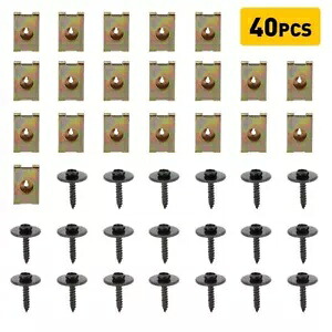 金属車ネジフェンダーボディバンパーリテーナー U ナットクリップガスケットファスナー 40 個 Metal Car Screw Fender Body Bumper Retainer U Nut Clips Gasket Fastener 40PCS 【並行輸入品】