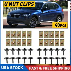 BMW 用金属ネジ車体フェンダーバンパーリテーナー U ナットクリップガスケットファスナー For BMW Metal Screw Car Body Fender Bumper Retainer U Nut Clips Gasket Fastener 【並行輸入品】