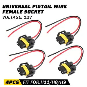 4x ワイヤー ピグテール オス 2 H11 ハーネス ヘッド ライト ビーム ローバルブ コネクタ修理 4x Wire Pigtail Male Two H11 Harness Head Light Beam Low Bulb Connector Repair 【並行輸入品】
