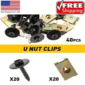 40x 車ネジフェンダーボディバンパー U ナットクリップファスナー BMW F10 E46 E92 E90 US 40x Car Screw Fender Body Bumper U Nut Clips For Fastener BMW F10 E46 E92 E90 US 【並行輸入品】