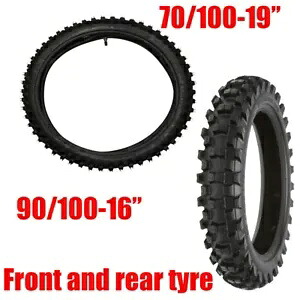 19 インチフロント 70/100-19 + 16 インチリア 90/100-16 タイヤチューブ KX100 XR100 CRF150 TTR125 用 19\