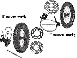 リア 14 "90/100-14 + 70/100-17 17" フロントホイールキット SSR 110cc 125cc ダートバイク用 Rear 14" 90/100-14 + 70/100-17 17" Front Wheel Kit For SSR 110cc 125cc Dirt Bike 【並行輸入品】｜カスタムパーツ WORLD倉庫