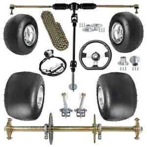 32 インチ コンプリート ゴーカート リア アクスル キット 5 インチ ホイール フロント ステアリング ブレーキ ATV クワッド トライク 32" Complete Go Kart Rear Axle Kit 5" Wheels Front Steering Brake ATV Quad Trike 【並行輸入品】｜カスタムパーツ WORLD倉庫