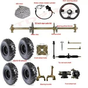 810mm ATV ゴーカート リアアクスルキット + 10 インチホイール + ステアリングキット DIY パーツ ゴルフカート 810mm ATV Go Kart Rear Axle Kit + 10" Wheels + Steering Kit DIY Parts Golf Cart 【並行輸入品】|カスタムパーツ WORLD倉庫