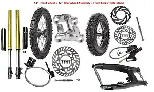 14インチ 12インチ ホイール 60/100-14 フロントフォーク スイングアームキット ピットバイク CRF50 XR50 KLX110 SSR 14\