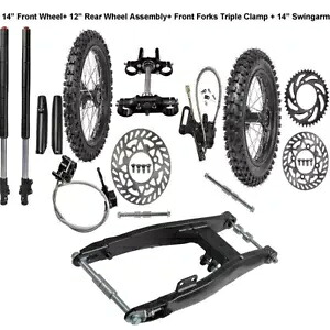 14インチ 12インチ ホイール 60/100-14 フロントフォーク スイングアームキット ミニダートピットバイク CRF50 XR70 14" 12" Wheel 60/100-14 Front Forks Swing Arm Kit Mini Dirt Pit Bike CRF50 XR70 【並行輸入品】｜カスタムパーツ WORLD倉庫