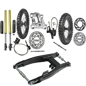 70/100-17+90/100-14 タイヤ 17 "14" ホイールフロントフォークスイングアームキットピットバイク 125cc 70/100-17+90/100-14 Tire 17" 14" Wheel Front Forks Swingarm Kit Pit Bike 125cc 【並行輸入品】｜カスタムパーツ WORLD倉庫