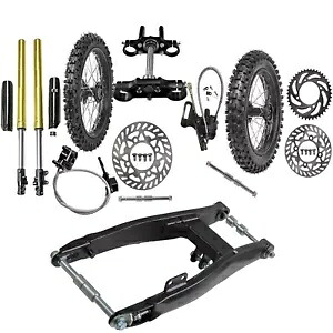 フロントリア 17 インチ & 14 インチ ホイール タイヤ フロント フォーク スイングアーム キット PitBike 125cc CR85 KX85 Front Rear 17\