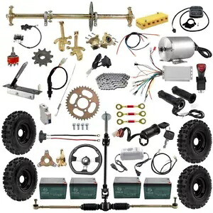 32 インチ コンプリート ゴーカート リア アクスル キット ホイール +48V 1800W モーター フロント ステアリング ATV 32\