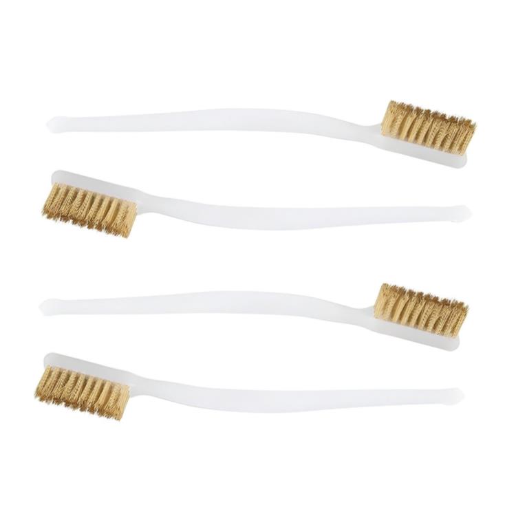 小さな真鍮鋼線ブラシ靴屋履物靴クリーニングツール x 4 個 Small Brassed Steel Wire Brush Shoemaker Footwear Shoes Cleaning Tool x 4 pcs 【並行輸入品】