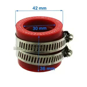 30mm キャブレター キャブレター インテーク マニホールド アダプター ブーツ スリーブ ジョイント レッド 30mm Carburetor Carb Intake Manifold Adapter Boot Sleeve Joint Red 【並行輸入品】