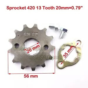 420 13T 20 ミリメートルフロントエンジンスプロケットギアカズマ ATV クワッドダートピットモンキーバイク用 420 13T 20mm Front Engine Sprocket Gear For Kazuma ATV Quad Dirt Pit Monkey Bike 【並行輸入品】