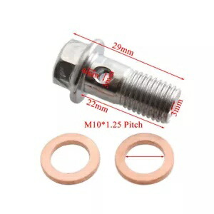 4 個ステンレスバンジョーボルト M10 x 1.25 ブレーキキャリパーマスターシリンダーオートバイ 4 PCS Stainless Banjo Bolt M10 x 1.25 Brake Caliper Master Cylinder Motorcycle 【並行輸入品】