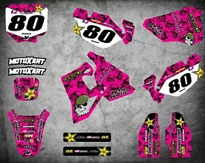 ホンダ CR 80 1996/2002 フルカスタムグラフィックキットピンクメタルスタイルデカールステッカー HONDA CR 80 1996 / 2002 Full Custom Graphic Kit PINK METAL Style decals stickers 【並行輸入品】