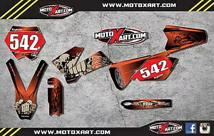 フルグラフィックスキット KTM 85 2003 - 2005 スカルスタイルステッカーキット/デカール Full graphics kit for KTM 85 2003 - 2005 Skull style sticker kit / decals 【並行輸入品】