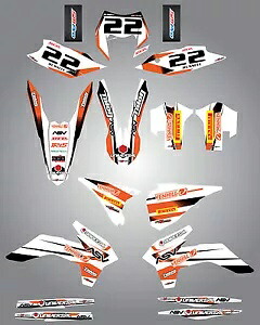 KTM EXC 用カスタムグラフィック - XCF 2014 - 2015 - STORM スタイルフルステッカーキット Custom Graphics for KTM EXC - XCF 2014 - 2015 - STORM style full sticker kit 【並行輸入品】