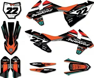 カスタムステッカーキットワイルドスタイルデカールステッカーは KTM SXF 2016 2017 2018 デカールに適合 Custom sticker kit Wild style decals stickers fits KTM SXF 2016 2017 2018 decals 【並行輸入品】
