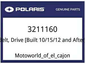 ポラリス OEM 部品 3211160 ベルトドライブ Polaris OEM Part 3211160 BELT-DRIVE 【並行輸入品】