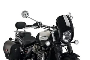 PUIG スクリーン セミ ファーリング アナーキー トライアンフ ボンネビル スピードマスター 18-21 ブラック PUIG SCREEN SEMI FARING ANARCHY TRIUMPH BONNEVILLE SPEEDMASTER 18-21 BLACK 【並行輸入品】