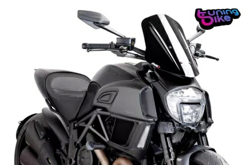 PUIG スクリーン ネイキッド N.G.ツーリング レゴラビル ドゥカティ ディアベル 2014 ブラック PUIG SCREEN NAKED N.G. TOURING REGOLABILE DUCATI DIAVEL 2014 BLACK 【並行輸入品】