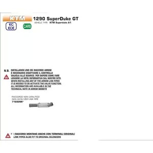 KTM 1290 SUPERDUKE GT 17-18 あたりのアロー ラコルド セントラーレ ARROW RACCORDO CENTRALE PER KTM 1290 SUPERDUKE GT 17-18 【並行輸入品】