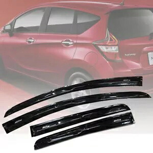 グロスブラック レインバイザー ウェザーガード シールド フィット 日産 ノート ハッチバック 2017-22 GLOSS BLACK RAIN VISOR WEATHER GUARD SHIELD FIT NISSAN NOTE HATCHBACK 2017-22 【並行輸入品】
