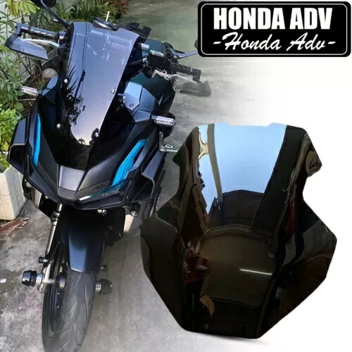 ブラックフロントガラスバイザーフロントガラスパネルディフレクターフレームホンダ ADV 150 19-23 BLACK WINDSHIELD VISOR WINDSCREEN PANEL DEFLECTOR FRAME FOR HONDA ADV 150 19-23 【並行輸入品】