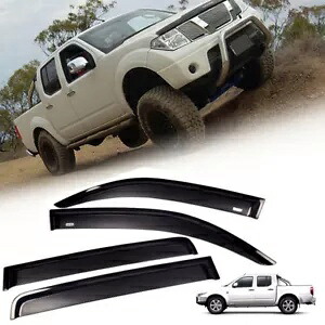 カーボンウェザーガードシールドレインバイザー 日産ナバラ D40 2005-2013 に適合 CARBON WEATHER GUARD SHIELD RAIN VISOR FIT FOR NISSAN NAVARA D40 2005-2013 【並行輸入品】