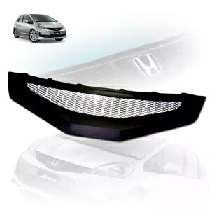 フロントネットグリルグリルマットブラックホンダジャズフィット GE 2008-09-10-11-12-2013 Front Net Grill Grille Matte Black For Honda Jazz Fit GE 2008-09-10-11-12-2013 【並行輸入品】