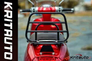 リアブラックシシーバーバックレスト荷物キャリーラックランブレッタ V125 V200 18-2023 REAR BLACK SISSYBAR BACKREST LUGGAGE CARRY RACK FOR LAMBRETTA V125 V200 18-2023 【並行輸入品】|カスタムパーツ WORLD倉庫