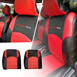 レッド + ブラック 2x シートカバー フロント フィット 日産 ナバラ NP300 D23 14-2018 Red+Black 2x Seat Cover Front Fit Nissan Navara NP300 D23 14-2018 【並行輸入品】|カスタムパーツ WORLD倉庫