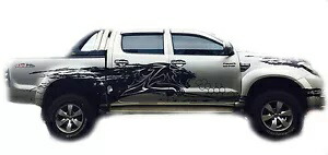 ブラックカラーステッカーカバーカーデカール 4 ドアトヨタハイラックス VIGO SR5 MK6 2005-14 BLACK COLOR STICKER COVER CAR DECAL 4 DOORS TOYOTA HILUX VIGO SR5 MK6 2005-14 【並行輸入品】