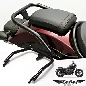 リアスチールグラブクラッシュバーラックガードグリップホルダーホンダレベル 300 500 17-2024 REAR STEEL GRAB CRASH BAR RACK GUARD GRIP HOLDER FOR HONDA REBEL 300 500 17-2024 【並行輸入品】