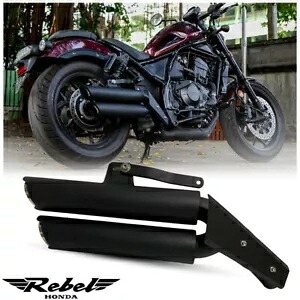 ブラック ダブル デュアル ロー エキゾースト パイプ マウント システム フィット ホンダ レベル CMX 1100 2021-24 BLACK DOUBLE DUAL LOW EXHAUST PIPE MOUNT SYSTEM FIT HONDA REBEL CMX 1100 2021-24 【並行輸入品】