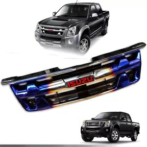 赤いロゴクロームチタンフロントグリルグリルいすゞホールデン DMAX D-MAX 2007-11 RED LOGO CHROME TITANIUM FRONT GRILL GRILLE FOR ISUZU HOLDEN DMAX D-MAX 2007-11 【並行輸入品】