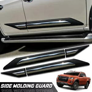 ブラックサイドドアボディクラッディング VCROSS ガードカバーフィットいすゞ D-MAX DMAX 2020 2021 BLACK SIDE DOOR BODY CLADDING VCROSS GUARD COVER FIT ISUZU D-MAX DMAX 2020 2021 【並行輸入品】