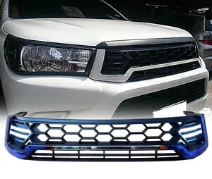 フロント デイタイム DRL チタン グリル グリル LED トヨタ ハイラックス Revo M70 M80 2015-18 Front Daytime DRL Titanium Grille Grill LED Toyota Hilux Revo M70 M80 2015-18 【並行輸入品】｜カスタムパーツ WORLD倉庫