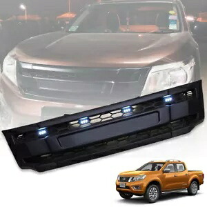 ブラックフロントグリルグリルホワイトLED付きフィット日産ナバラNP300 D23 2014-20 BLACK FRONT GRILLE GRILL WITH WHITE LED FIT NISSAN NAVARA NP300 D23 2014-20 【並行輸入品】｜カスタムパーツ WORLD倉庫