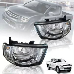クリアレンズヘッドライトフロントランプペアフィット三菱トライトン L200 2005-14 CLEAR LENS HEAD LIGHT FRONT LAMP PAIR FIT FOR MITSUBISHI TRITON L200 2005-14 【並行輸入品】