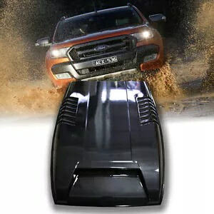 カーボンブラック フードスクープボンネットカバートリム フォードレンジャー T6 MK2 MK3 11-2022用 CARBON BLACK HOOD SCOOP BONNET COVER TRIM FOR FORD RANGER T6 MK2 MK3 11-2022 【並行輸入品】