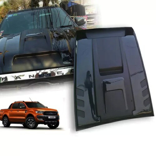 グロスマットブラック フロントフードスクープボンネット フォードレンジャー T6 MK2 MK3 11-2022用 Gloss-Matte Black Front Hood Scoop Bonnet For Ford Ranger T6 MK2 MK3 11-2022 【並行輸入品】