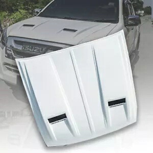 いすゞ DMAX D-MAX ブレード 2015-2022 用ホワイトボンネットフードスクープトリムカバー WHITE BONNET HOOD SCOOP TRIM COVER FOR ISUZU DMAX D-MAX BLADE 2015-2022 【並行輸入品】