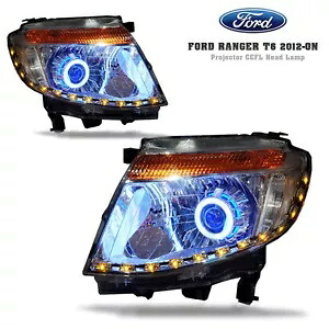 フォードレンジャー 2012-2014 フロントヘッドライトプロジェクター CCFL エンジェルアイキセノン HID LED FOR FORD RANGER 2012-2014 FRONT HEADLIGHT PROJECTOR CCFL ANGEL EYE XENON HID LED 【並行輸入品】
