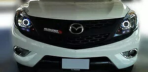 フロントヘッドライトプロジェクター CCFL エンジェルアイキセノン HID LED フィットマツダ BT50 プロ 13 14 FRONT HEADLIGHT PROJECTOR CCFL ANGEL EYE XENON HID LED FIT MAZDA BT50 PRO 13 14 【並行輸入品】