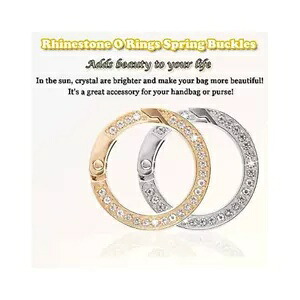 キラキララインストーン O リングスプリングラウンドカラビナスナップクリップバックルメタル Bling Rhinestone O Rings Spring Round Carabiner Snap Clip Buckle Metal 【並行輸入品】