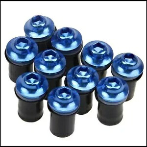 フロントガラスネジボルトキットナットオートバイ 10 個ブルー取付 CNC ファスナー Windscreen Screw Bolts Kit Nuts Motorcycle 10pcs Blue Mounting CNC Fastener 【並行輸入品】