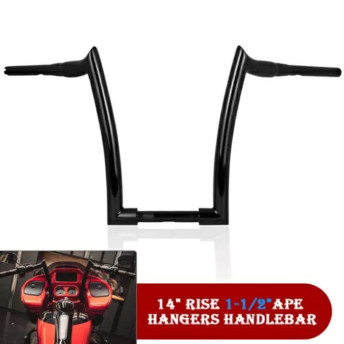 14 インチ ライズ エイプ ハンガー ハンドルバー ハーレー ツーリング CVO ロード グライド ウルトラに適合 14'' Rise Ape Hanger Handlebar Fit For Harley Touring CVO Road Glide Ultra 【並行輸入品】