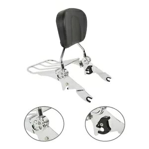 バックレスト シーシーバー 荷物ラック クローム ハーレー クラシック エレクトラグライドに適合 Backrest Sissy Bar Luggage Rack Chrome Fits For Harley Classic Electra Glide 【並行輸入品】|カスタムパーツ WORLD倉庫