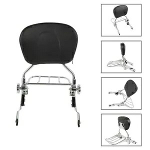 バックレスト シーシーバー ラゲッジ ラック クッション パッド 取り外し可能後部助手席 クローム Backrest Sissy Bar Luggage Rack Cushion Pad Detachable Rear Passenger Chrome 【並行輸入品】|カスタムパーツ WORLD倉庫
