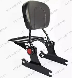 取り外し可能なバックレスト シーシーバー 荷物ラック ハーレー 2006-2017 FL ソフテイル ブラック用 Detachable Backrest Sissy Bar Luggage rack For Harley 2006-2017 FL Softail Black 【並行輸入品】｜カスタムパーツ WORLD倉庫 80,163円
